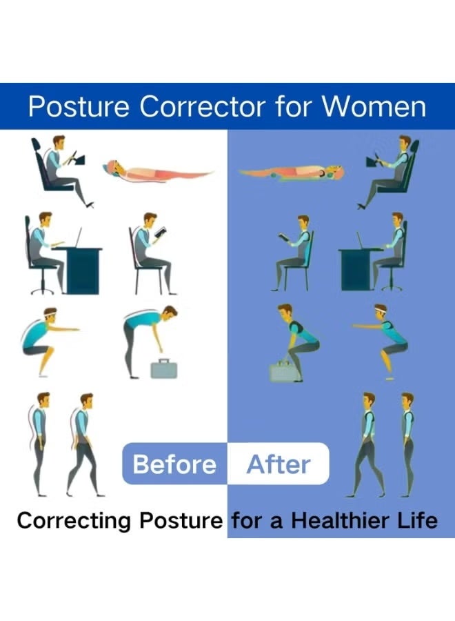 مصحح وضعية الجسم للنساء، دعامة ظهر قابلة للتهوية، دعامة ظهر قابلة للتعديل، مصحح وضعية الجسم للرجال، مصحح وضعية الجسم، تخفيف آلام الرقبة والكتف - Image 5